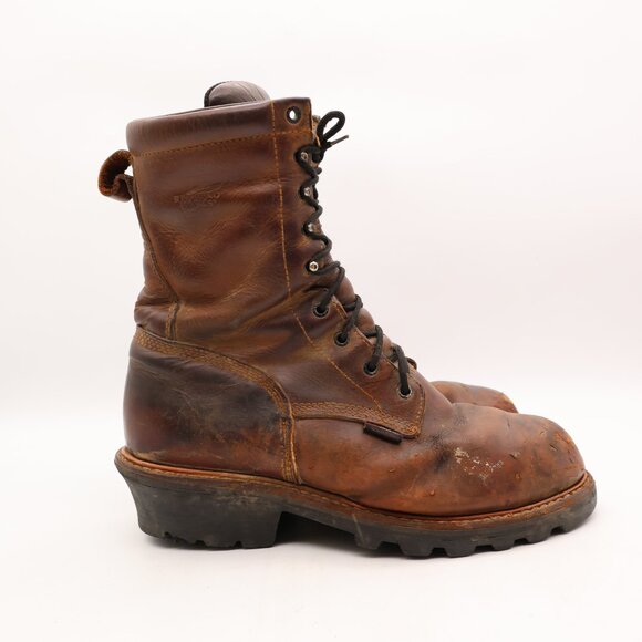 Red Wings Logger Max Brown Leather Boots Mens 11 EE Steel Toe Waterproof 4420 - Picture 1 of 11
